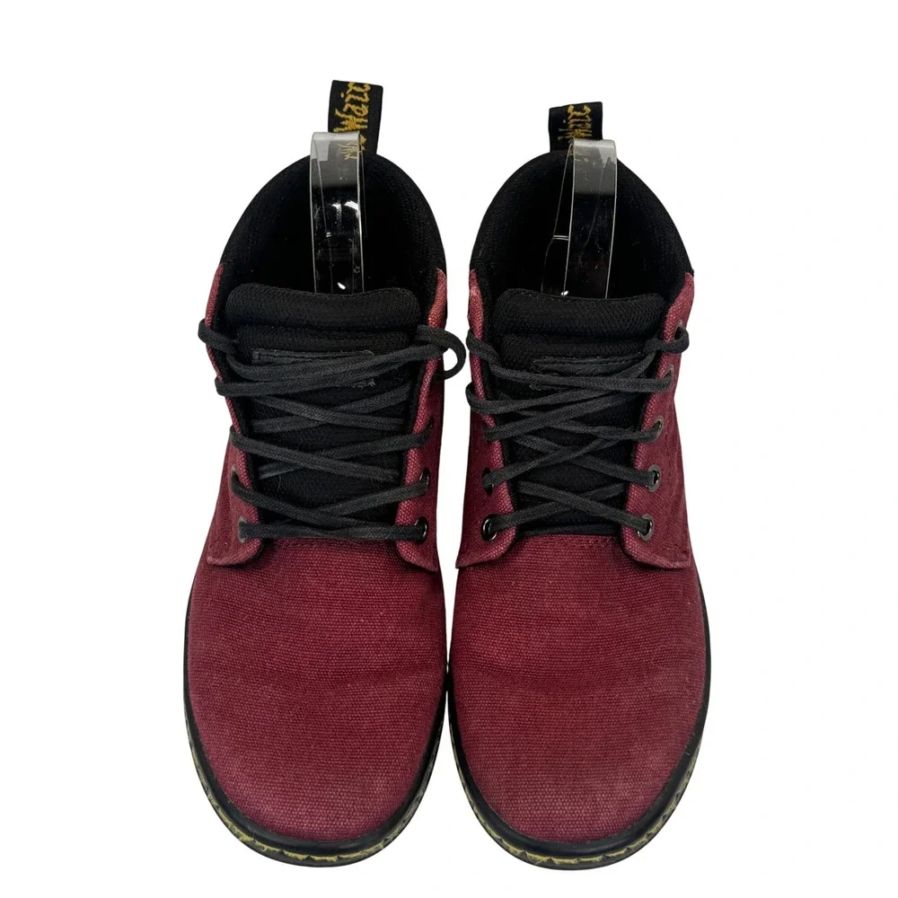 Dr. Martens‎ Leyton Burgundy Canvas Chukka Boots Maroon Sneaker Boots W6 EU37